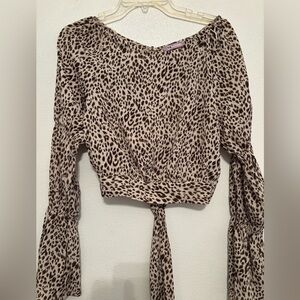 bohemian animal print crop top S
